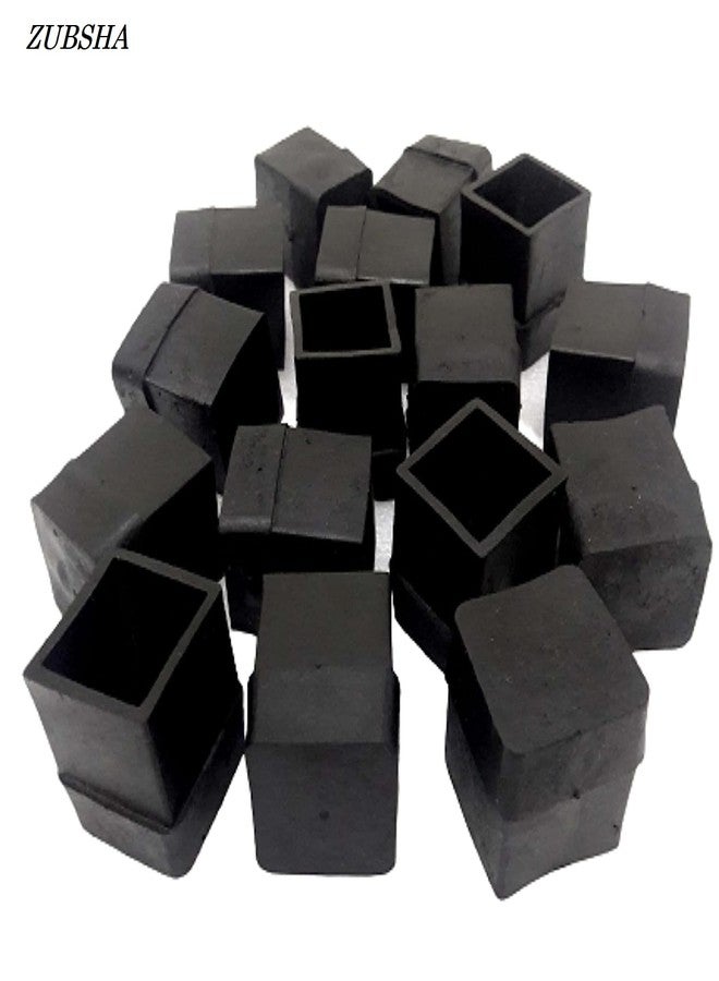 ZUBSHA Square Rubber Cap (25 X 25 mm, Black) 1inch (Black) Pack of 10 Pcs - Image 2